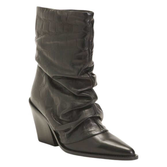 BRONX Leather Pinched Booties - Picture 1 of 3